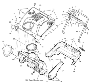 Body Covering Diagram and Parts List for 6220530X110N (18-2811-88  SN 5022 RS)(2007) Briggs and Stratton Snow Blower
